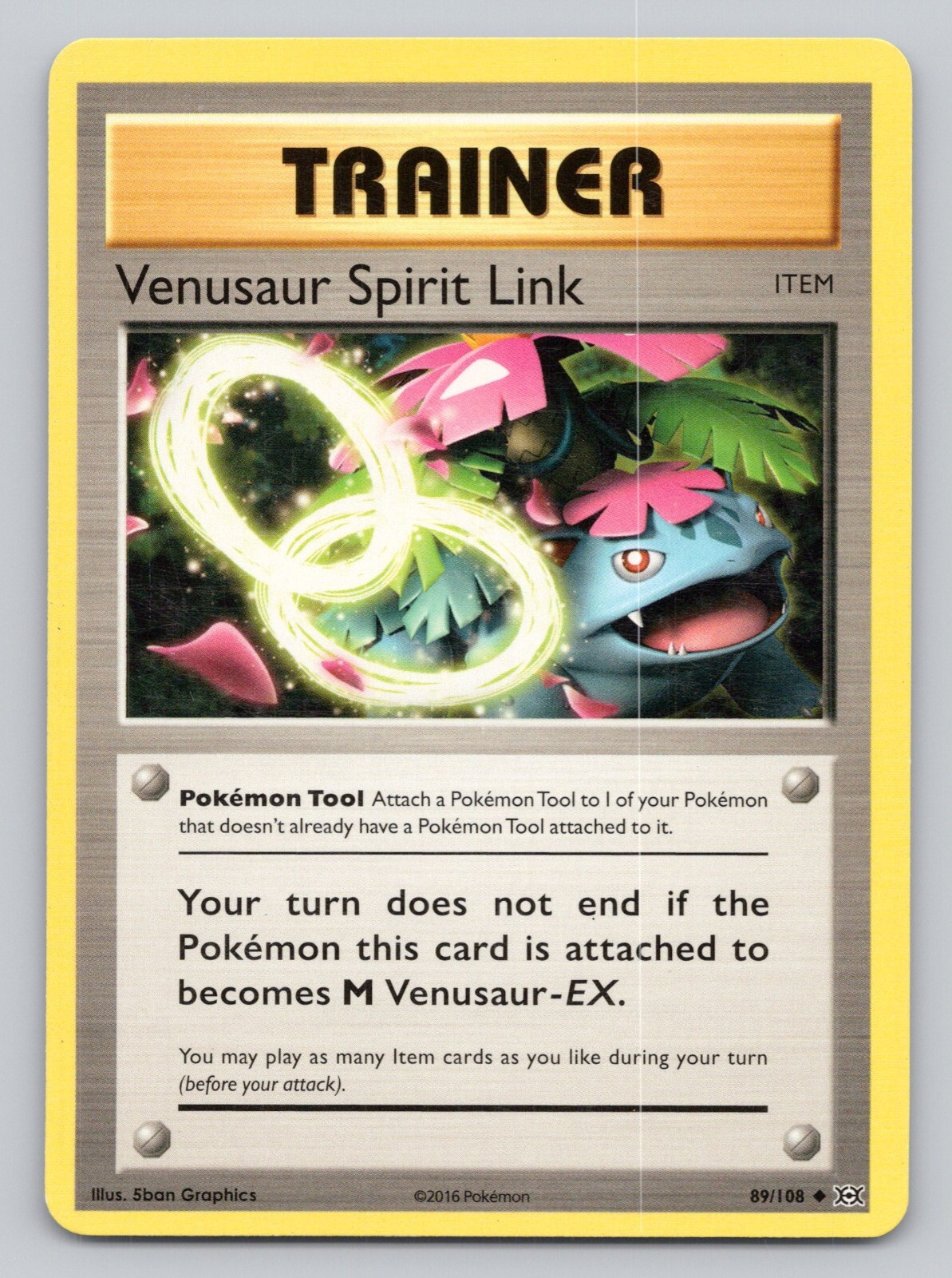 2016 Venusaur Spirit Link Pokemon Card Evolutions Base Set Trainer #89