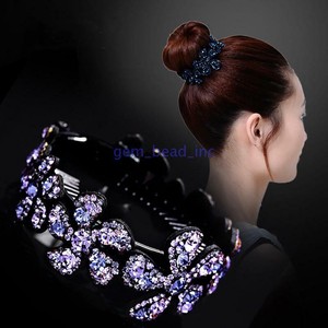 Women Elegant Hair Clip Crystal Claw Ponytail Bun Hair Comb