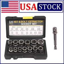 14 Pcs Nut & Bolt Extractor Kit, of Bolt Removal Tool Set, Extractor Socket Tool