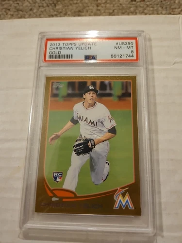 Christian Yelich 2013 Topps Update RC Gold /2013 #US290 PSA 8 Marlins Brewers
