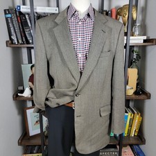 JOS A BANK Men's Sport Coat Blazer Two Button Brown Gray Herringbone Size 46XL