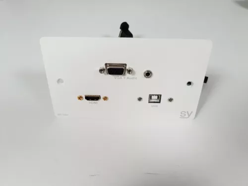 SY ELECTRONICS HDMI, VGA & USB Double input plate SY-WP-HVU-BW 