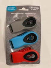 Power Clips Multi-Purpose Clips for Food, Small Toys, Total 3 Clips