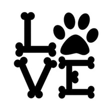 Love Paw Bone Dog Cat Paw Prints 4" Vinyl Decal Sticker Car Bumper Wall Laptop