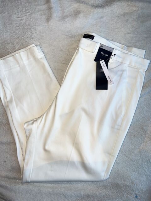 MARKS & SPENCER WHITE THE MIA” SLIM 7/8 Stretch TROUSERS SIZE 20 22 T59/03550