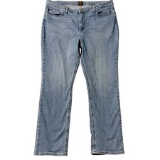 Lee Jeans 18 MED 36x28.5 Mid Rise Straight Stretch Comfort Outdoor Everyday