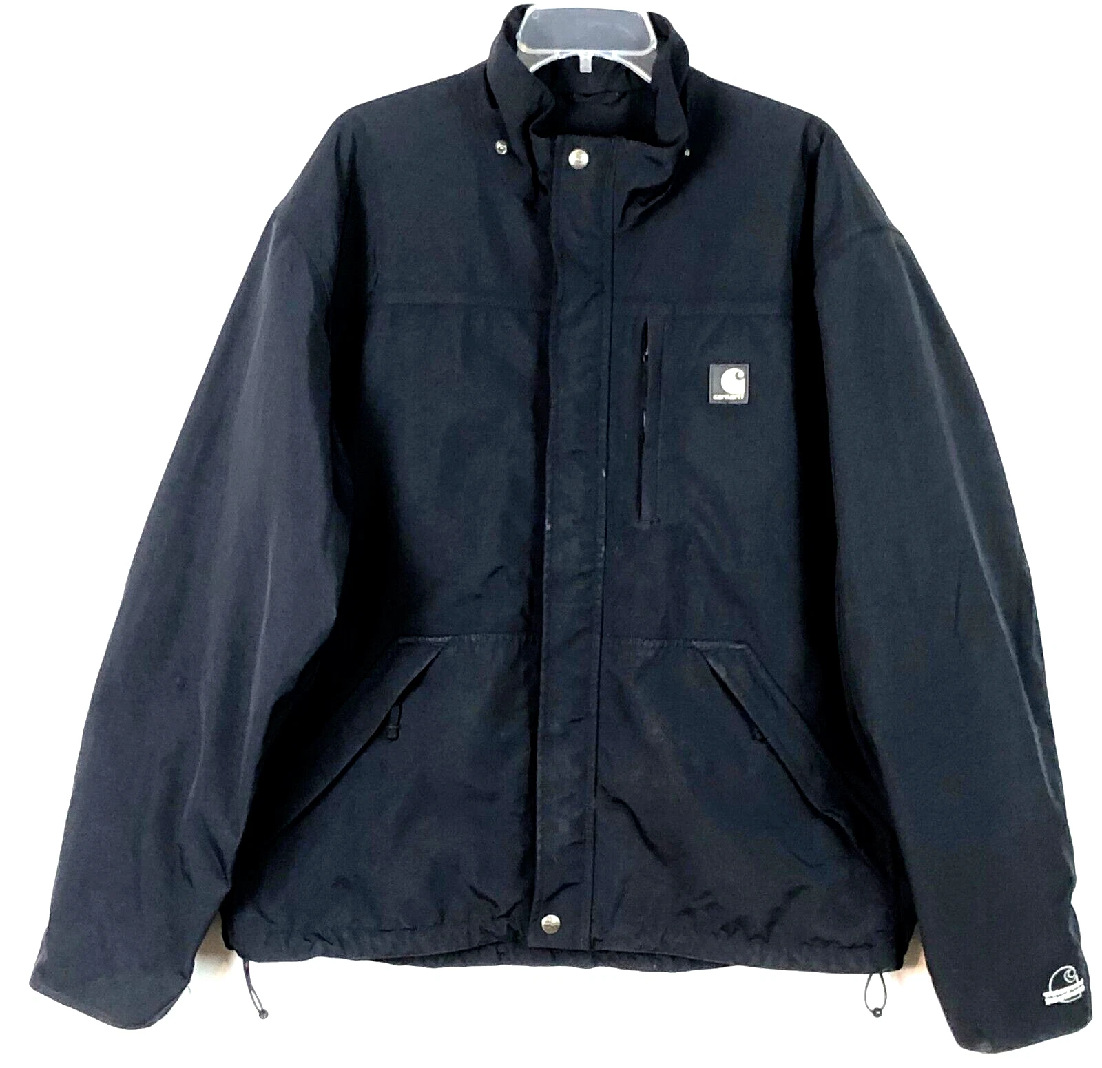Carhartt Shoreline Storm Defender J162 Jacket Mens L Black Waterproof NO HOOD
