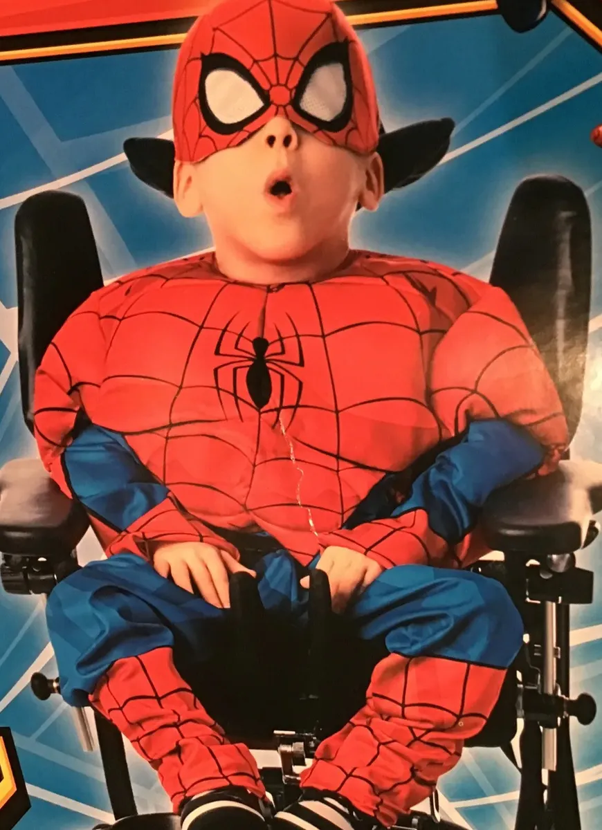 kant retfærdig Dusør Boys Large 12-14 Spiderman Wheelchair Friendly Halloween Costume Shirt  &amp; Mask | eBay