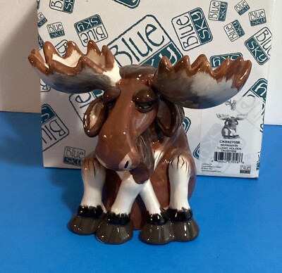 Blue Sky Brawnson Moose Double T-lite Candle Holder Lynda Corneille 2009 NIB