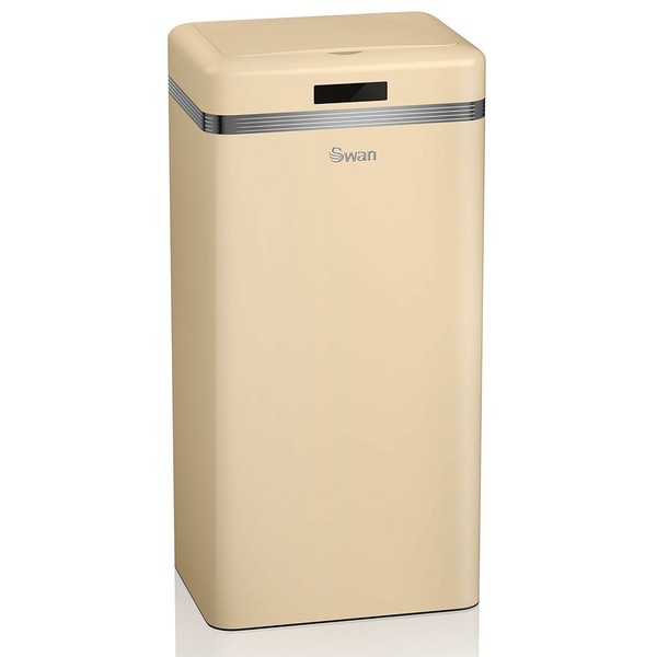 Retro Cubo de Basura Cocina Automático, Sensor de Movimiento, 45L, Metálico