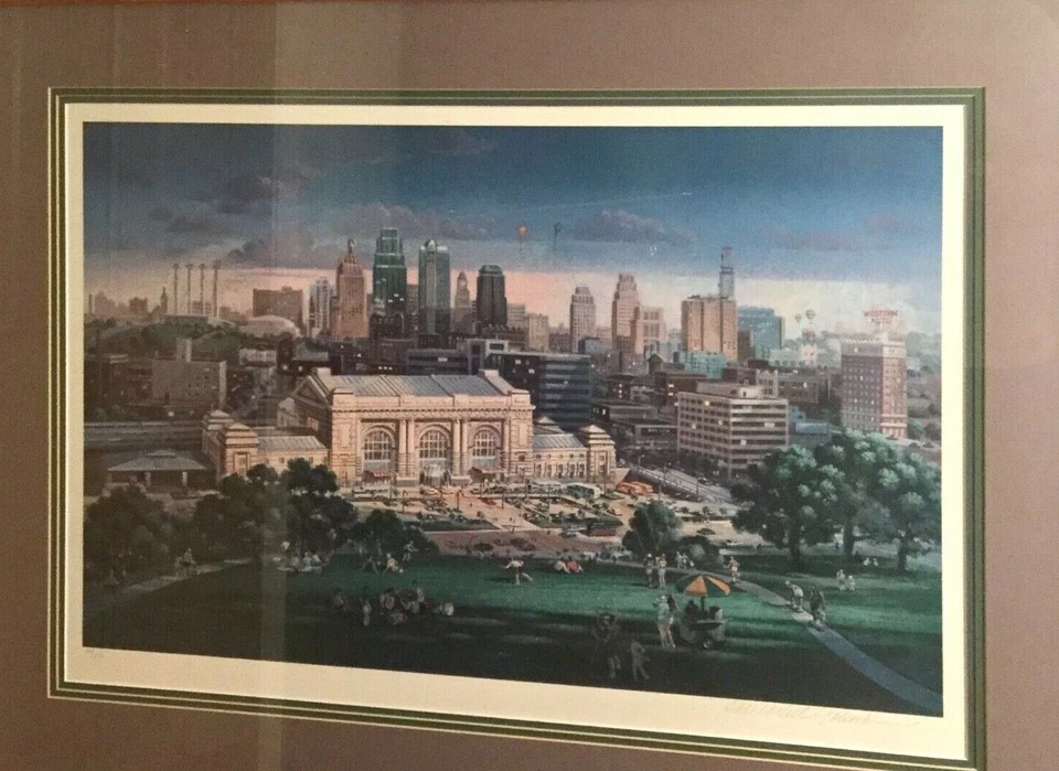 Large Michael Young Union Station KC Rare Hand Signed Limited Edition Serigraph - Image 2 of 4