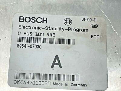2002 TOYOTA AVALON XLS STABILITY COMPUTER CONTROL MODULE 0265109442 00 01 03 04