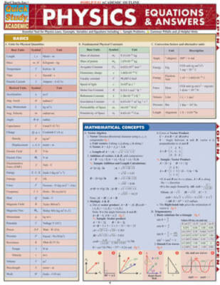 Physics Equations & Answers (Quick Study Academic) - Pamphlet - VERY GOOD