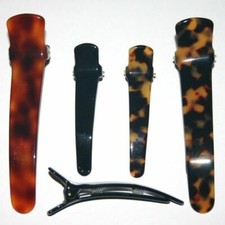 Hair Beak Claw Pin Side Clip Women Thin Black Brown Tortoise Spot Made in France