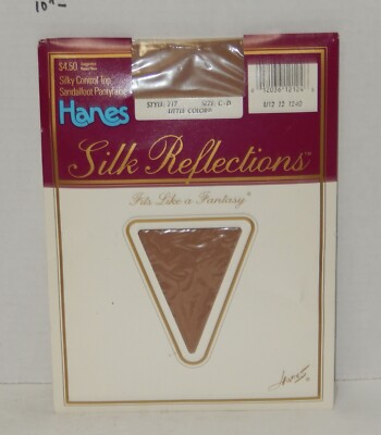 Vintage Hanes Silk Reflections Sandalfoot Pantyhose Little Color 717 Size C-D