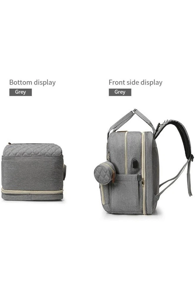 Mochila Bolsa de Pañales de Viaje con Cambiador Estación Bolsillo para Monedas para Niños Niñas Foto 3 de 4