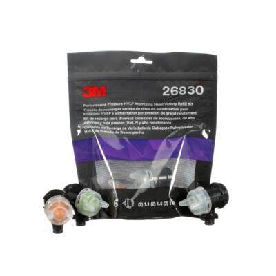 3M Performance Pressure HVLP Atomizing Head Refill Variety Kit 26830 for use