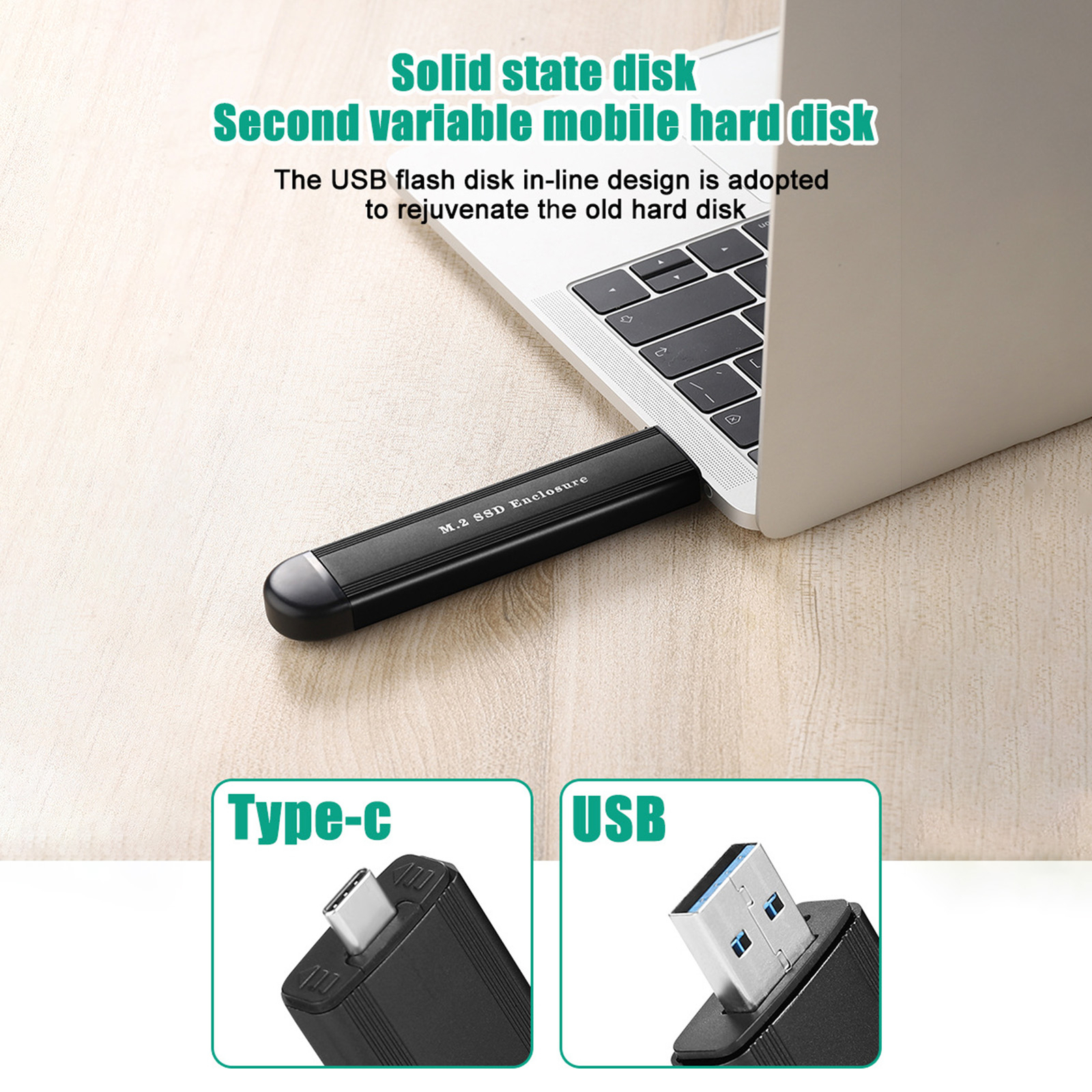 Ssd Box High Speed Support 2t Capacity Hard Disk M.2 Nvme/sata Type-c/usb3.1-image