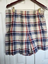 Nautica Mens M Plaid Swim Trunks/Swimwear-Mesh Lining-Pockets Cotton 6" Inseam