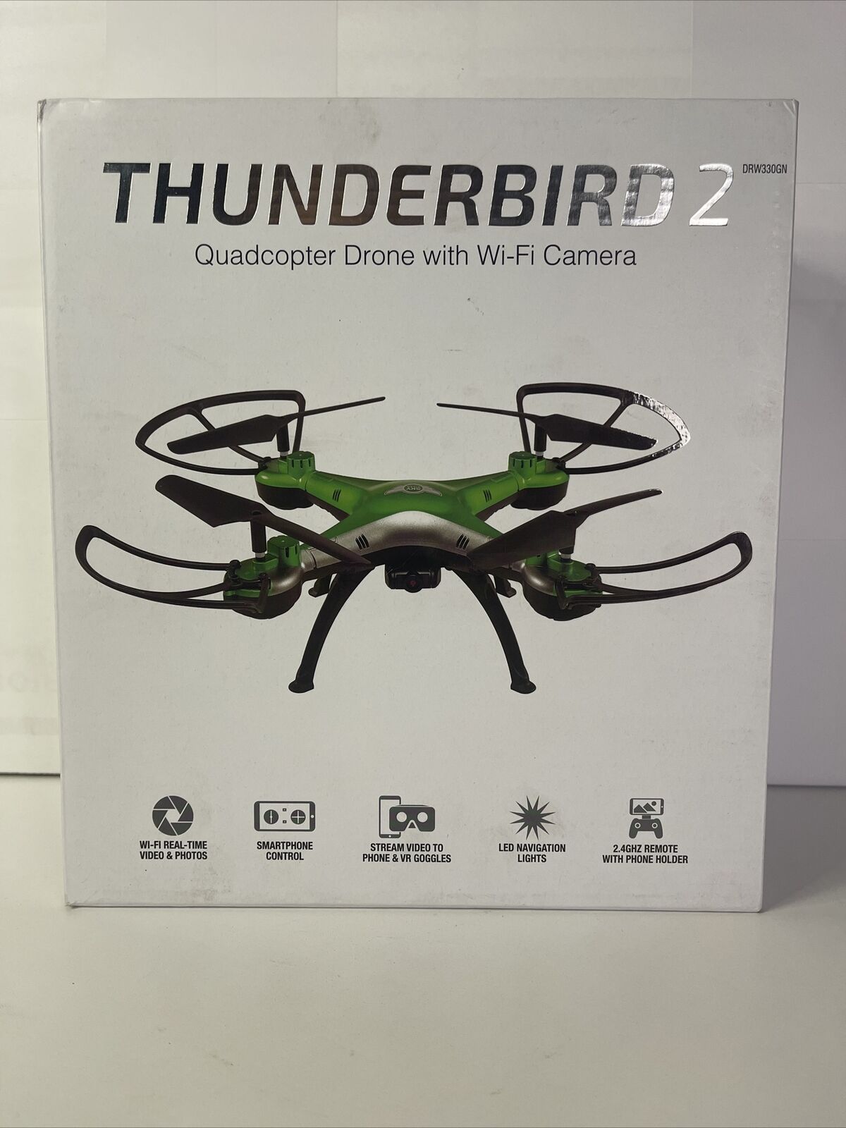 Sky Rider Thunderbird 2 Quadcoptor Drone with Wi-Fi Camera DRW330 Green Open Box