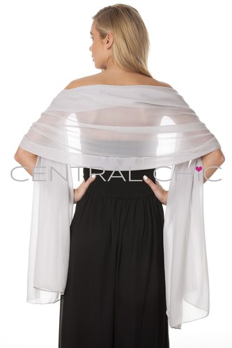Central Chic Silky Chiffon Wrap Stole Shawl For Weddings Bridal Bridesmaid Races - Picture 54 of 58