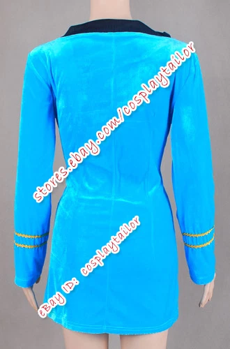 Disfraz Se Ajusta a Star Trek TOS Juegos con disfraces Uniforme de Trabajo Femenino Vestido Azul Alta Calidad Foto 2 de 4