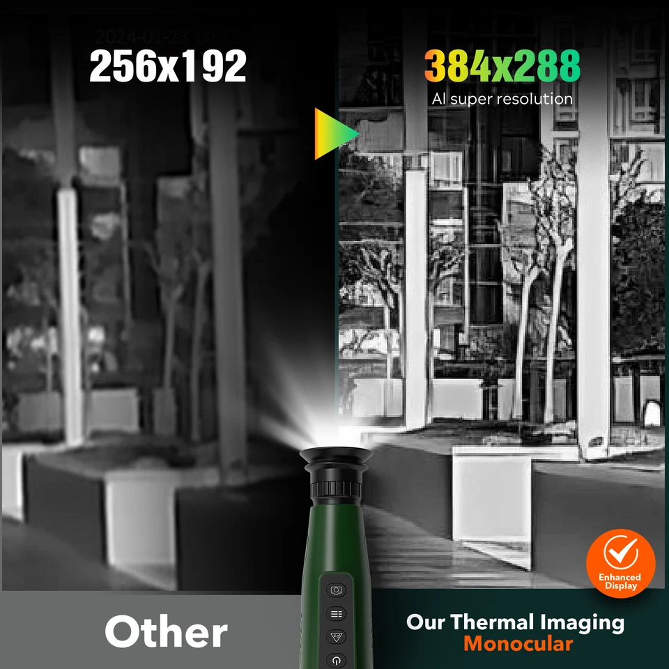 Thermal Imaging Monocular AI384x288 for Hunting Outdoor 50HZ 0.32"800x600 screen - Image 4 of 4