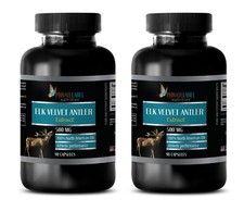 Deer Antler Velvet Extract Powder - Elk Velvet Antler 500mg 180 Capsules, 2 B 