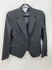 Worthington Works Petite Stretch Separates Black Lined Jacket Blazer 6P Women