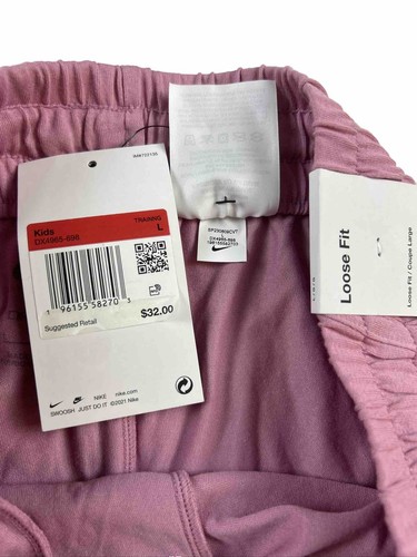 Nike Girls’ Dri-FIT High-Waisted Training Shorts 3.5” Terry Size L Pink New - Picture 7 of 8