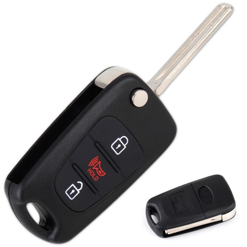 Boîtier De Clé Télécommande De Rechange Pour Kia/Hyundai - Avec Clé Pliante Et 3 Boutons - Compatible Rio, Cee'd, Sportage, I30, Etc.
