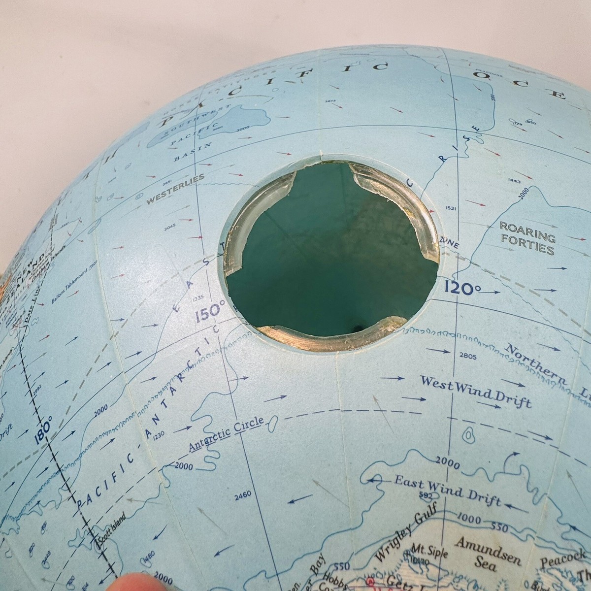 VTG National Geographic World Globe 16” Illuminated Black Smoke