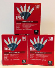 Indoor Outdoor Clear Lights Make The Season Bright 3 Boxes 100 Lights Each NEW