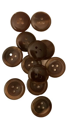 Lot of 12 Genuine  Horn Vintage Fine 3 Hole Buttons Size 30 (3/4 )  20 mm
