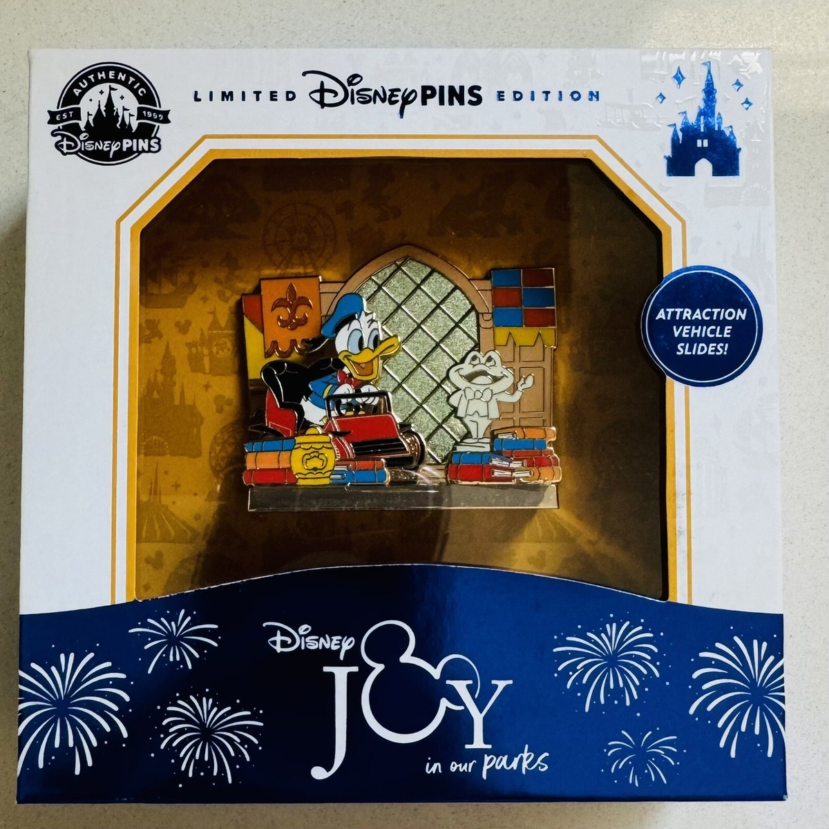 トードのワイルドライド　ピンバッジ　LE500 ドナルドダック D23 EXPO 2024 Joy In Our Parks: Donald Duck Mr Toad Wild Ride pin