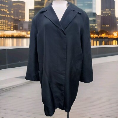 NEW Jil Sander Oversized Fine Black Thick Viscose Jacket Coat Sz 42 US LG Lined