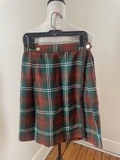 Vintage Wool Skirt Plaid 1950s XXS