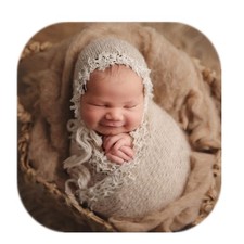 Newborn Infant Baby Boys Girls Photography Props Mohair Hat Wrap Blanket Clot...