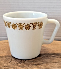 Pyrex Corning Corelle Butterfly Gold Milk Glass Coffee Mug Cup Made in USA