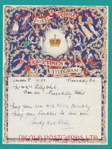 G.P.O. Post Office Greetings Telegram -  Used  1940, Artist Kerry Lee