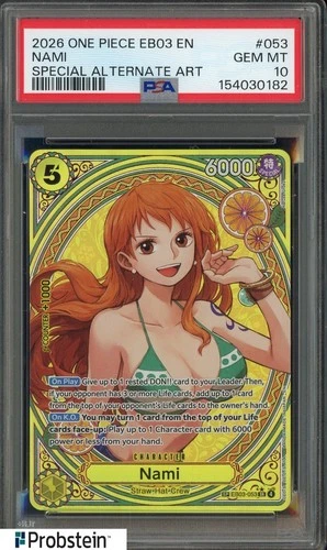2026 One Piece EB03 Special Alternate Art #053 Nami PSA 10 GEM MINT