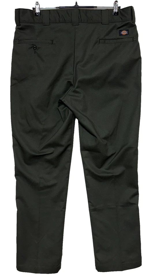 Pantalones Dickies Para Hombres 38X32 Verde Flexible Delgados Cónicos Chino Ropa de Trabajo Informal Foto 2 de 4