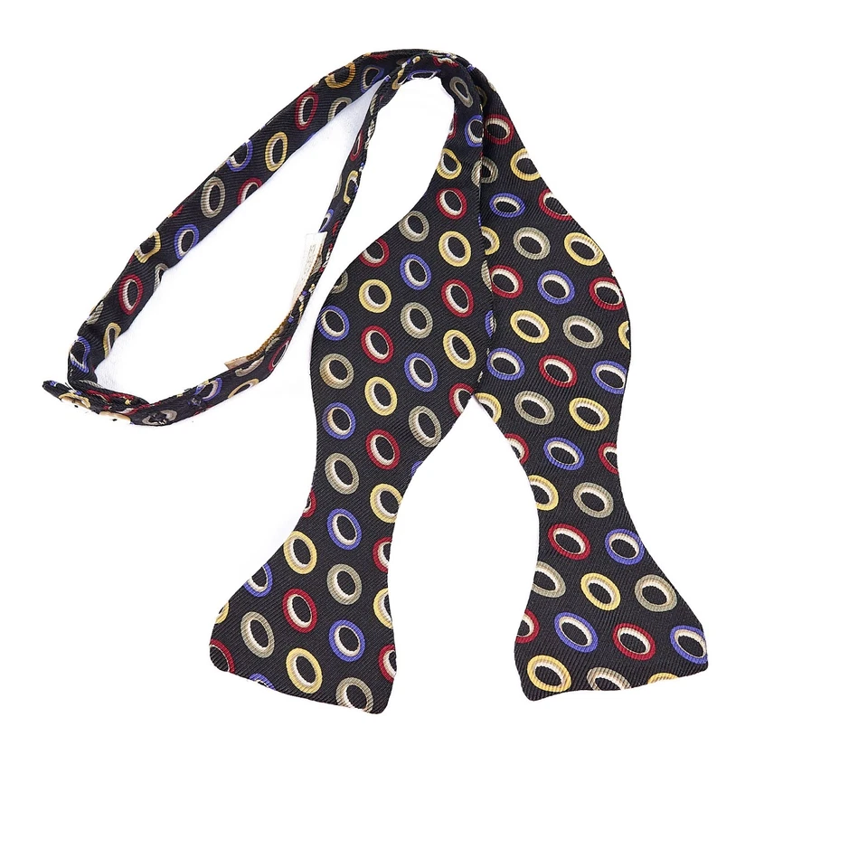 Conjunto de faja y pajarita de seda Zanahoria & Gibbs negro colorido óvalos esmoquin formal Foto 4 de 4