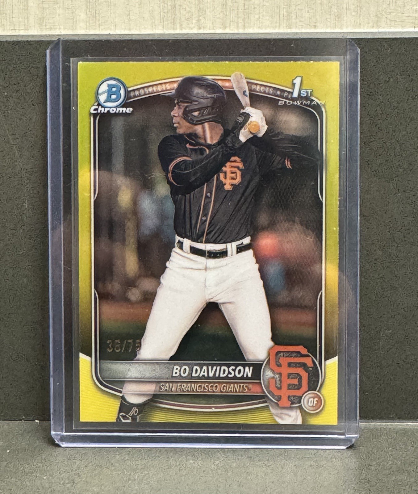 2025 Bowman Chrome Bo Davidson Yellow Refractor 1st /75 Giants