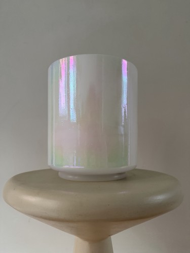 Crystal Tones Genuine 6 in Crystal Singing Bowl B-35 Mother of Platinum 148585