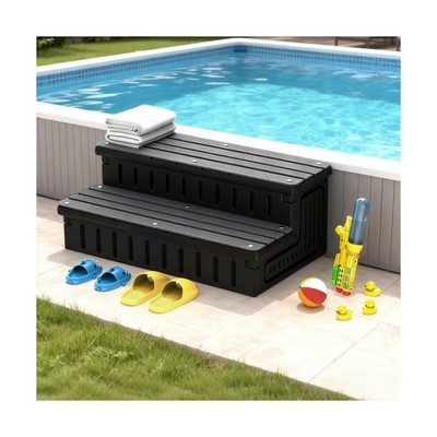 Marudina Hot Tub Steps with Storage, Non-Slip Hot Tub Stairs, Waterproof Larg...
