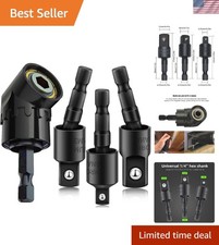 105° Right Angle Drill Bit Extension for 1/4, 3/8, 1/2 Inch Sockets - Durable