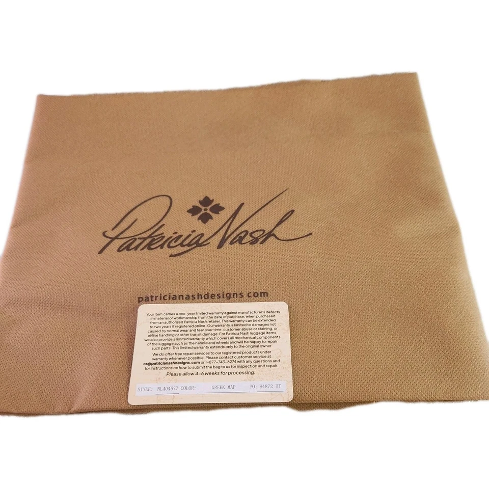 Patricia Nash AVOLA Trolley Weekender Wheeled Duffel Bag GREEK MAP NEW !!! - Image 3 of 4