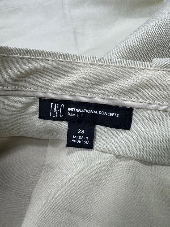 Pantalones de vestir INC Internation Concepts para hombre 38 (40x30) pantalones de lino nuevos con etiquetas vacaciones Foto 3 de 4