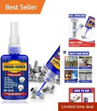 Threadlocker Blue, Thread Lock Medium Strength Lock Tight for Nuts, Bolts, Faste